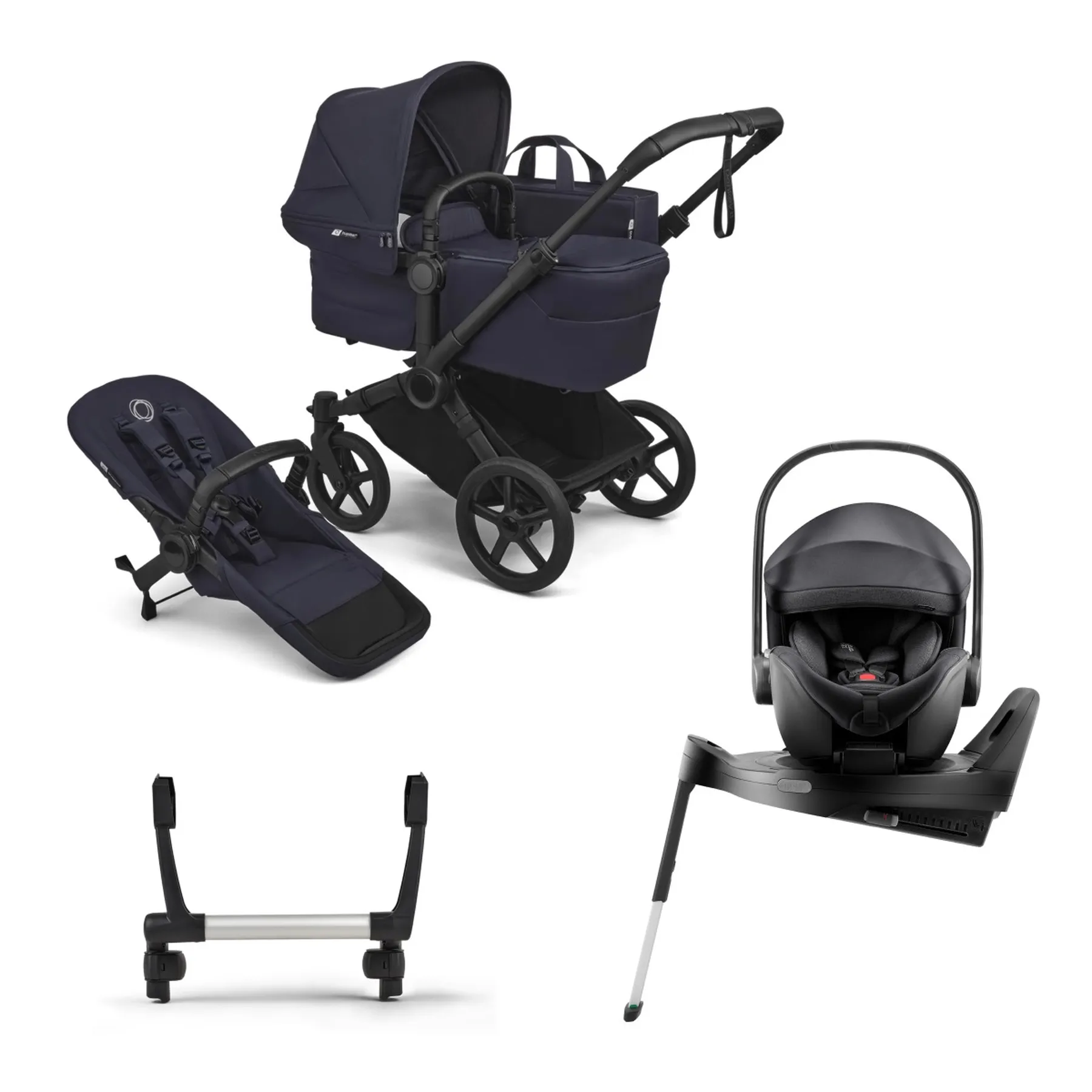 Pachet cărucior pentru copii, 4 în 1, Bugaboo Donkey 6, Deep Indigo - 1