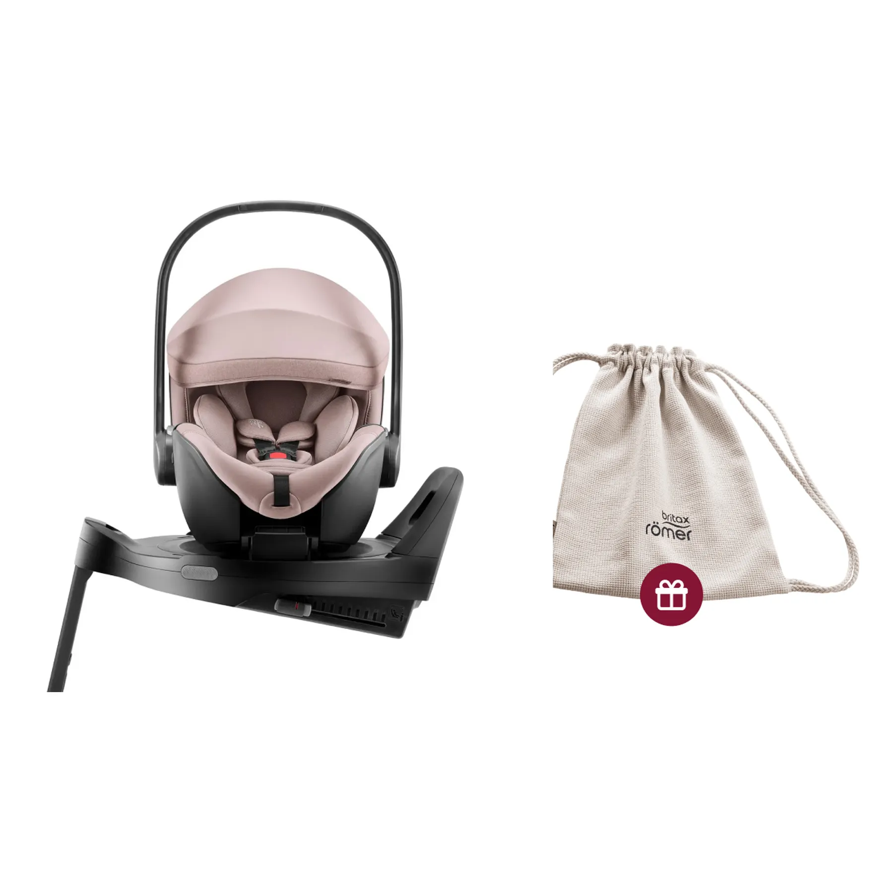 Pachet scaun auto tip scoică pentru copii cu bază ISOFIX inclusă, Britax Römer, reclinabil, 0-15 luni, 40-85 cm, 0-13 kg, BABY-SAFE PRO + husă de vară, Moonbeam - 1