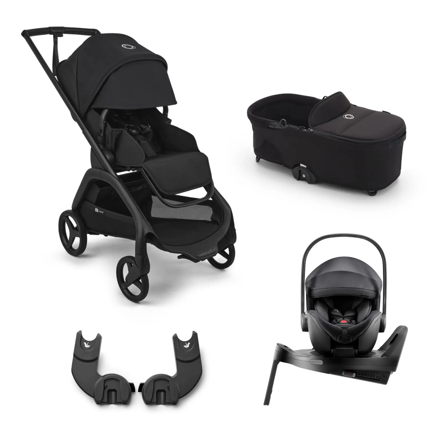 Pachet cărucior pentru copii, 4 în 1, Bugaboo Dragonfly Plus, Heritage Black - 1