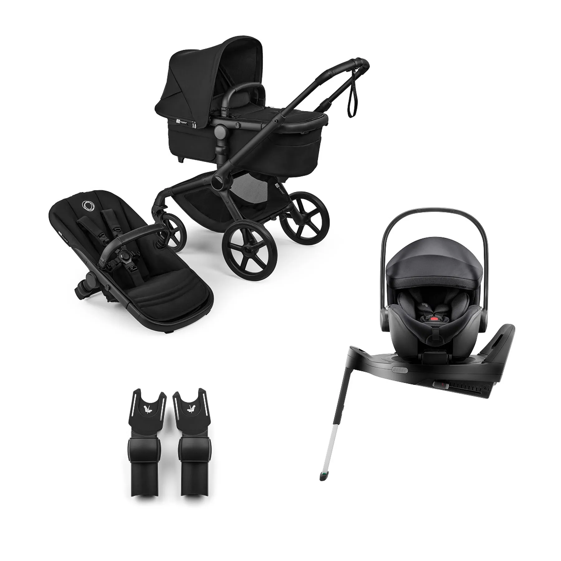 Pachet cărucior pentru copii, 4 în 1, Bugaboo Fox 5 Renew, Heritage Black - 1