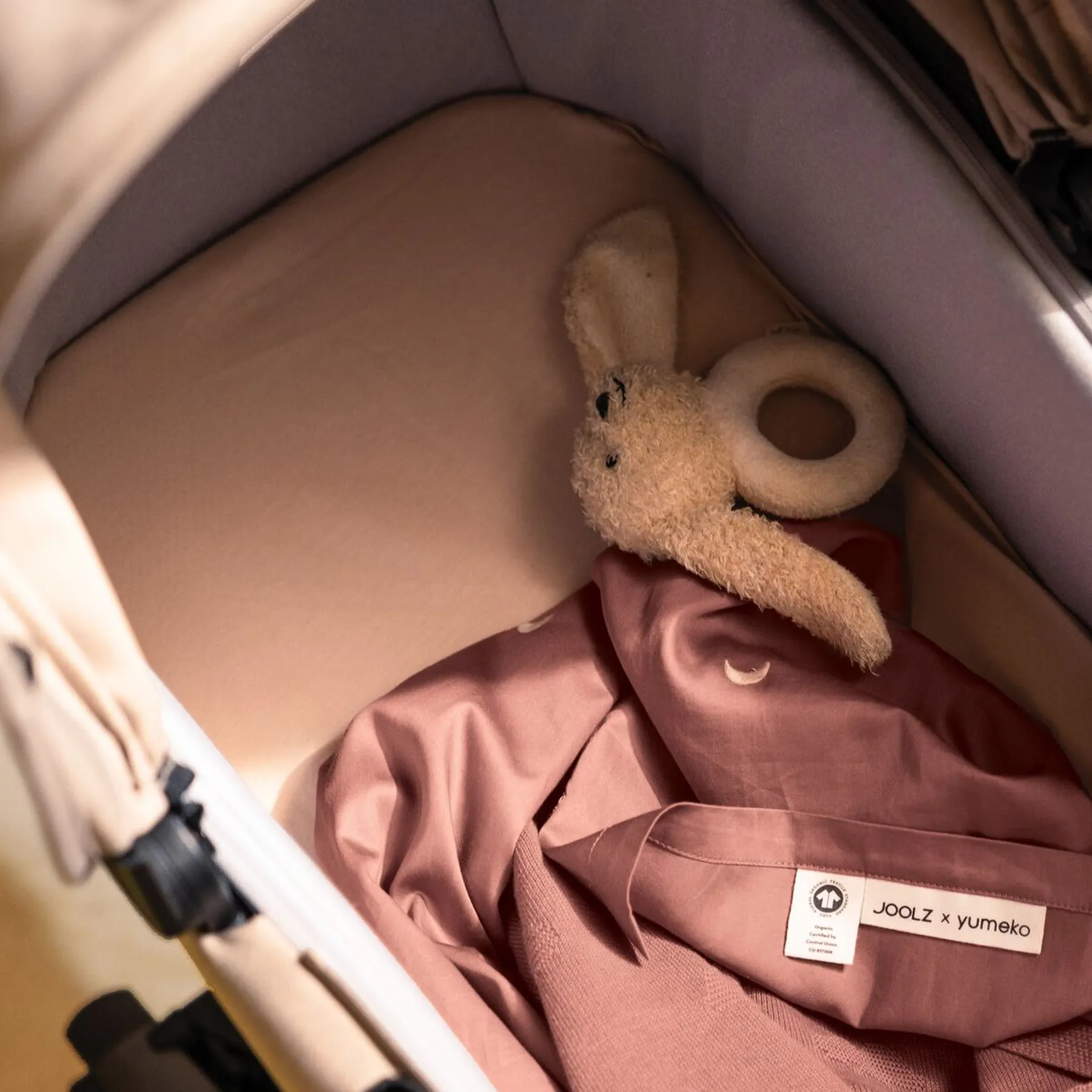 Cearșaf elastic din bumbac organic pentru saltea landou, Joolz - 4