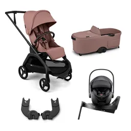 Pachet cărucior pentru copii, 4 în 1, Bugaboo Dragonfly Plus, Dusty Pink - 1