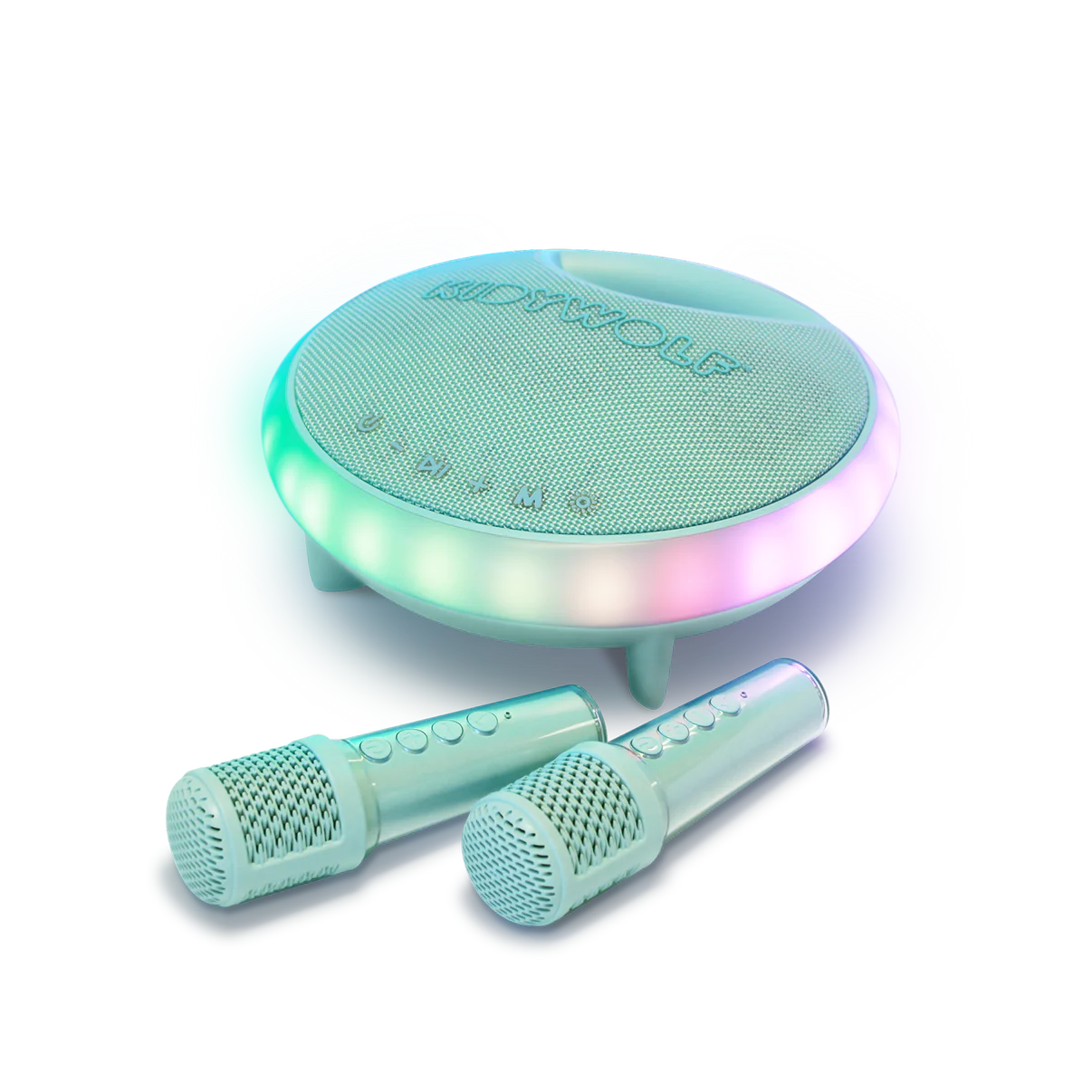 Boxă portabilă pentru karaoke, cu 2 microfoane, KIDYKARAOKE Green