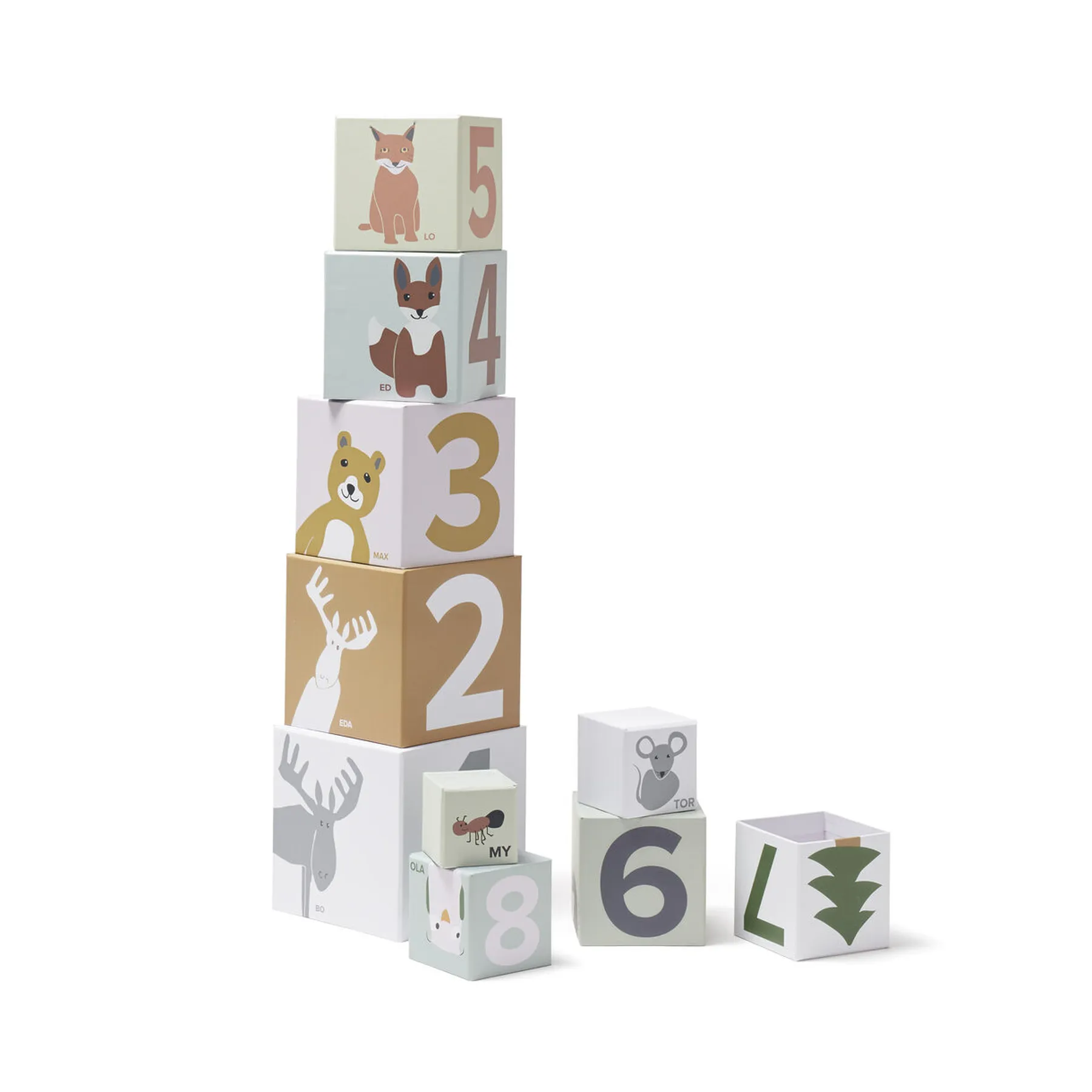 Cuburi stivuibile din carton, 1-10 - 1