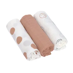 Cotton gauze blankets, 3 pack, 85 x 85 cm - 1