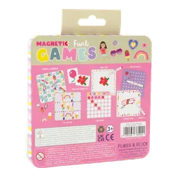 Jocuri magnetice în cutie metalică, 6 în 1, Fun & Games - 3