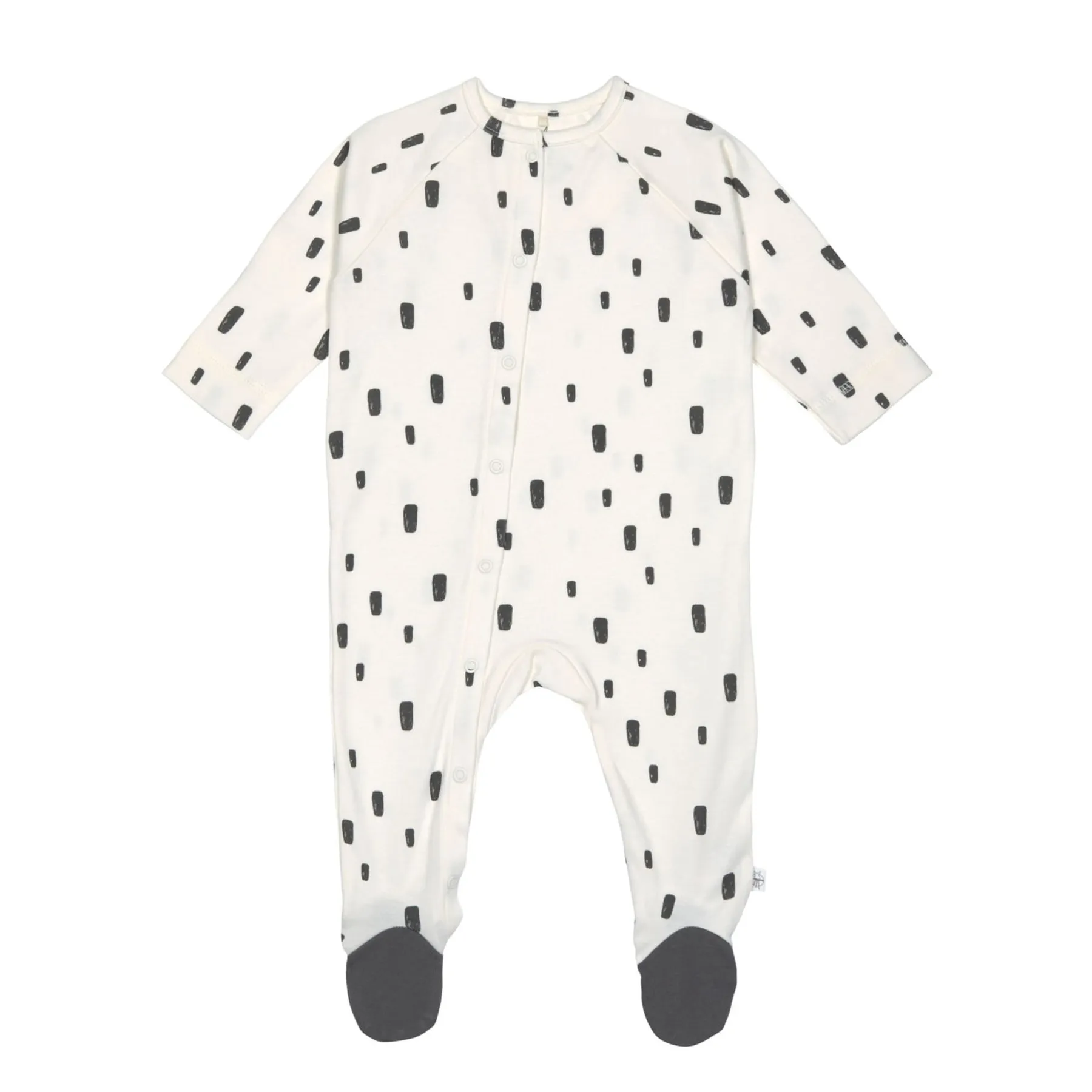 Pijama din bumbac organic cu botoșei - 1