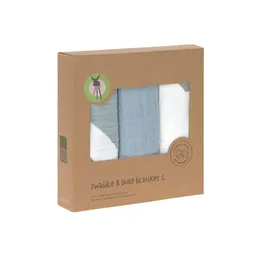 Museline din bumbac organic, tip tifon, set de 3 bucăți, 85 x 85 cm - 2