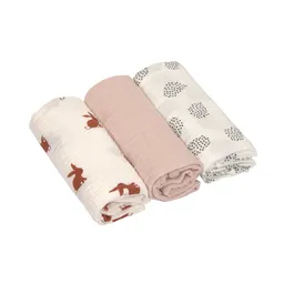 Museline din bumbac organic, tip tifon, set de 3 bucăți, 60 x 60 cm - 1