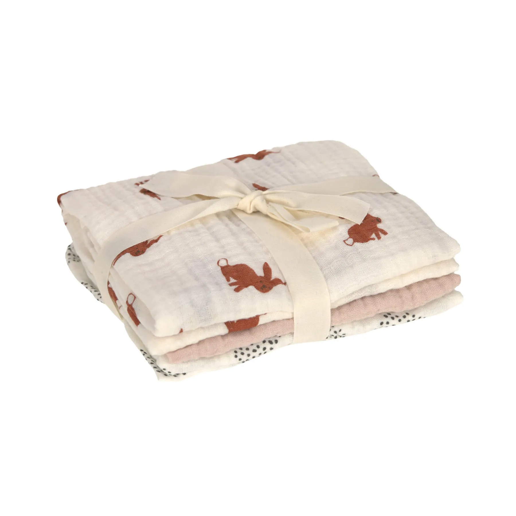 Museline din bumbac organic, tip tifon, set de 3 bucăți, 60 x 60 cm - 2