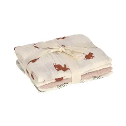 Museline din bumbac organic, tip tifon, set de 3 bucăți, 60 x 60 cm - 2