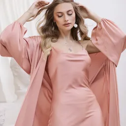 Rochie midi cu bretele din material mătăsos, Aina - 4