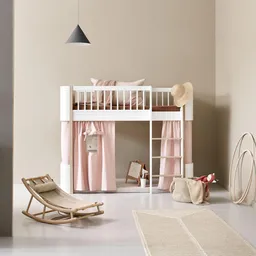 Cortină decorativă din bumbac, pentru pat etajat Wood Mini și Low Loft - 2