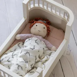 Jucărie din lemn, Pătuț pentru păpuși cu saltea - 3