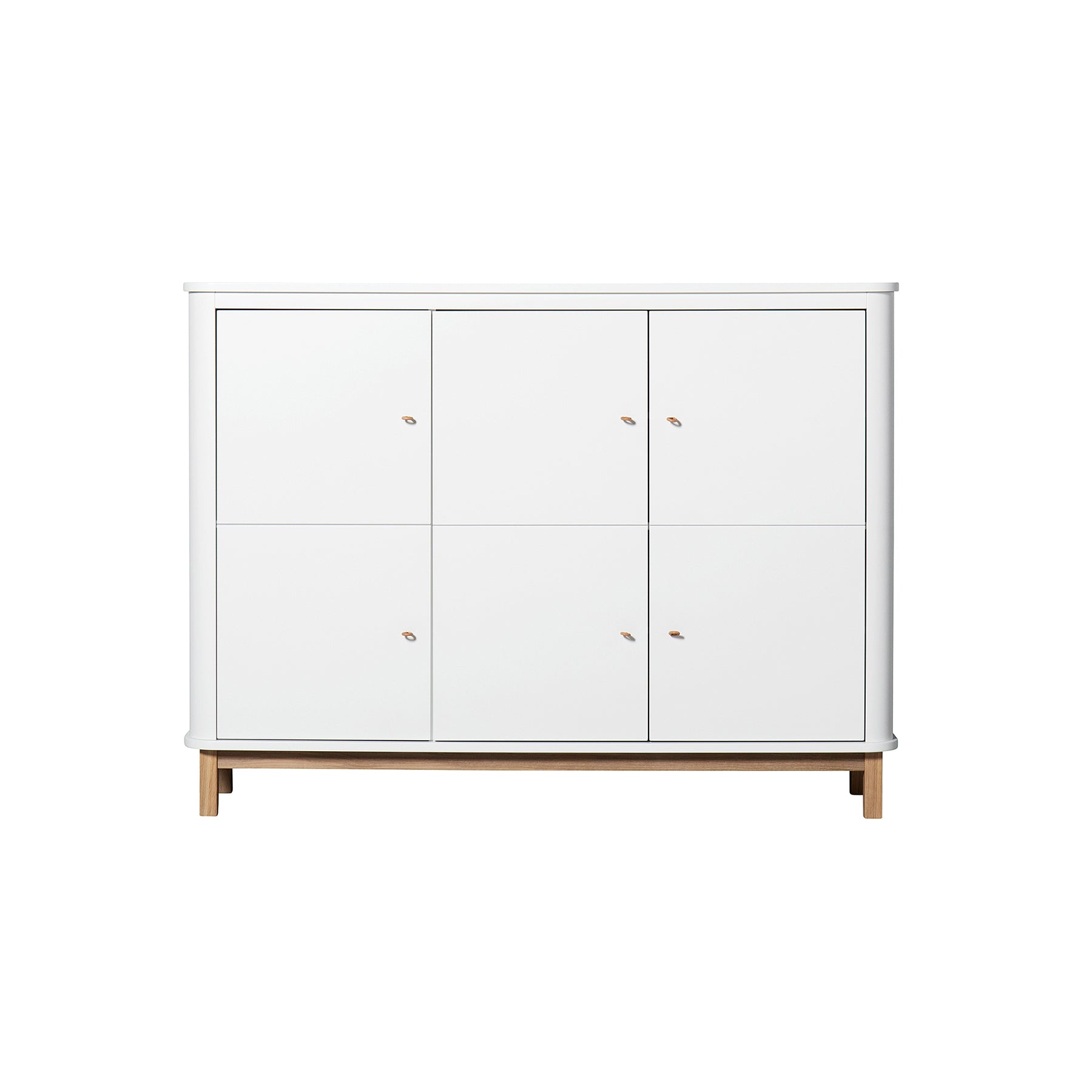 Product Image for Masă de înfășat, comodă multi cu 3 uși, white/oak