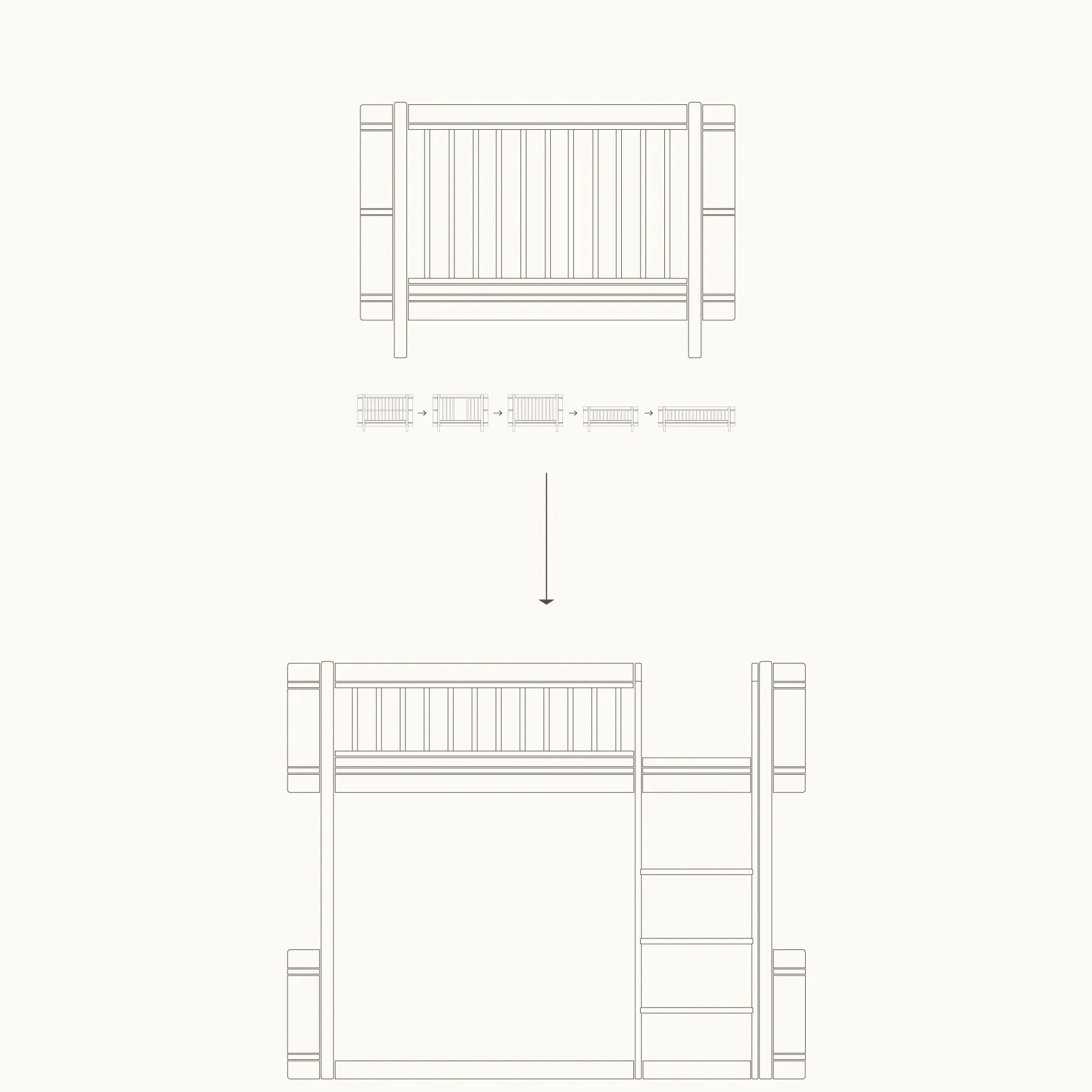 Kit de conversie pentru pat Wood Mini+ basic Spațiu de joacă, white/oak - 3