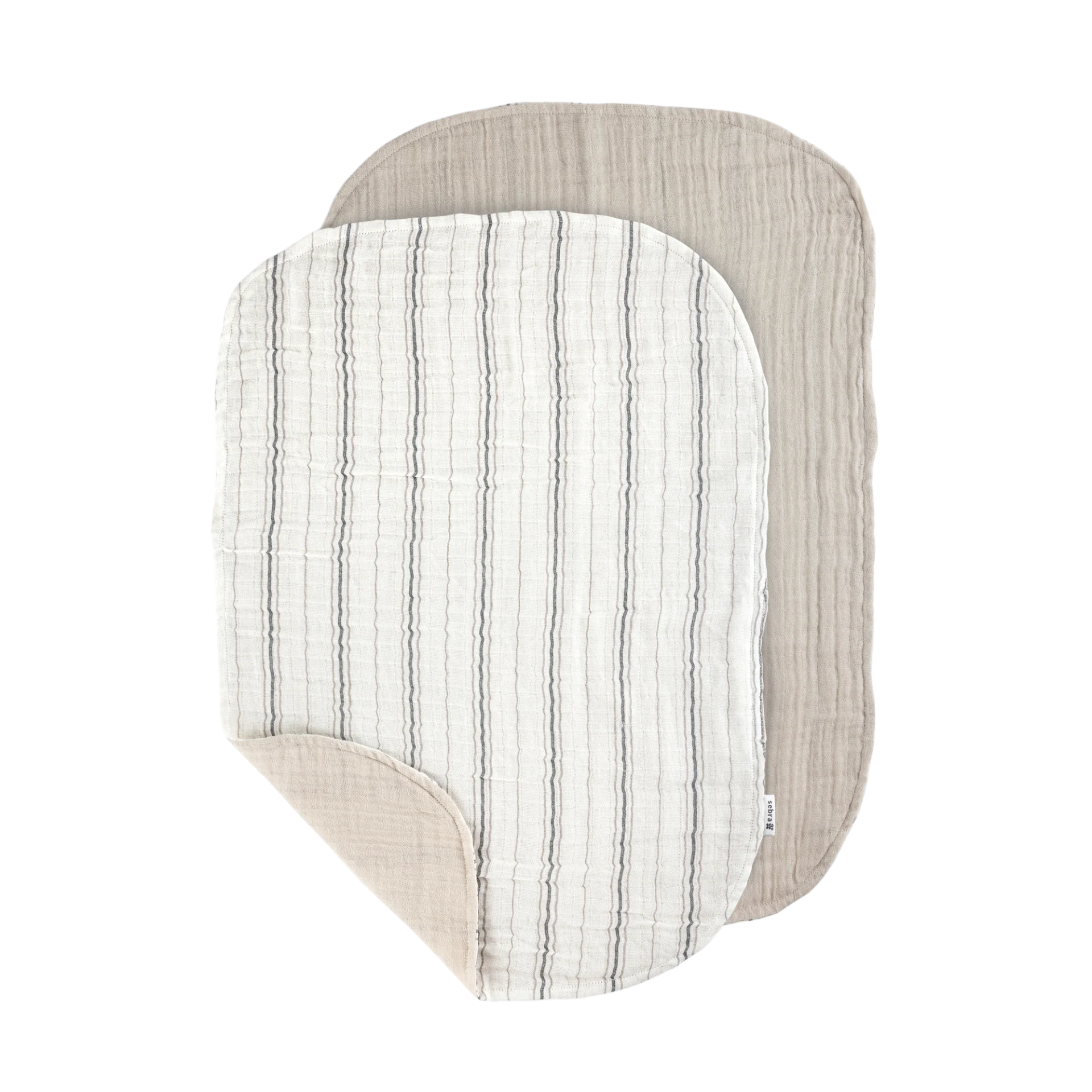Product Image for Museline din bumbac organic, set de 2 bucăți, 58 x 40 cm, cream stripe