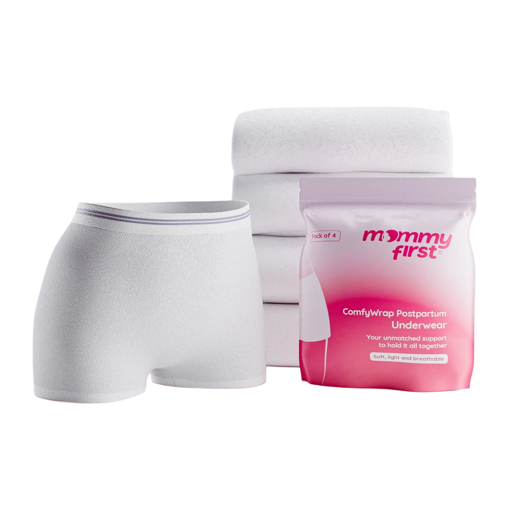 Lenjerie intimă cu talie înaltă, de unică folosință, set de 4 bucăți - 1