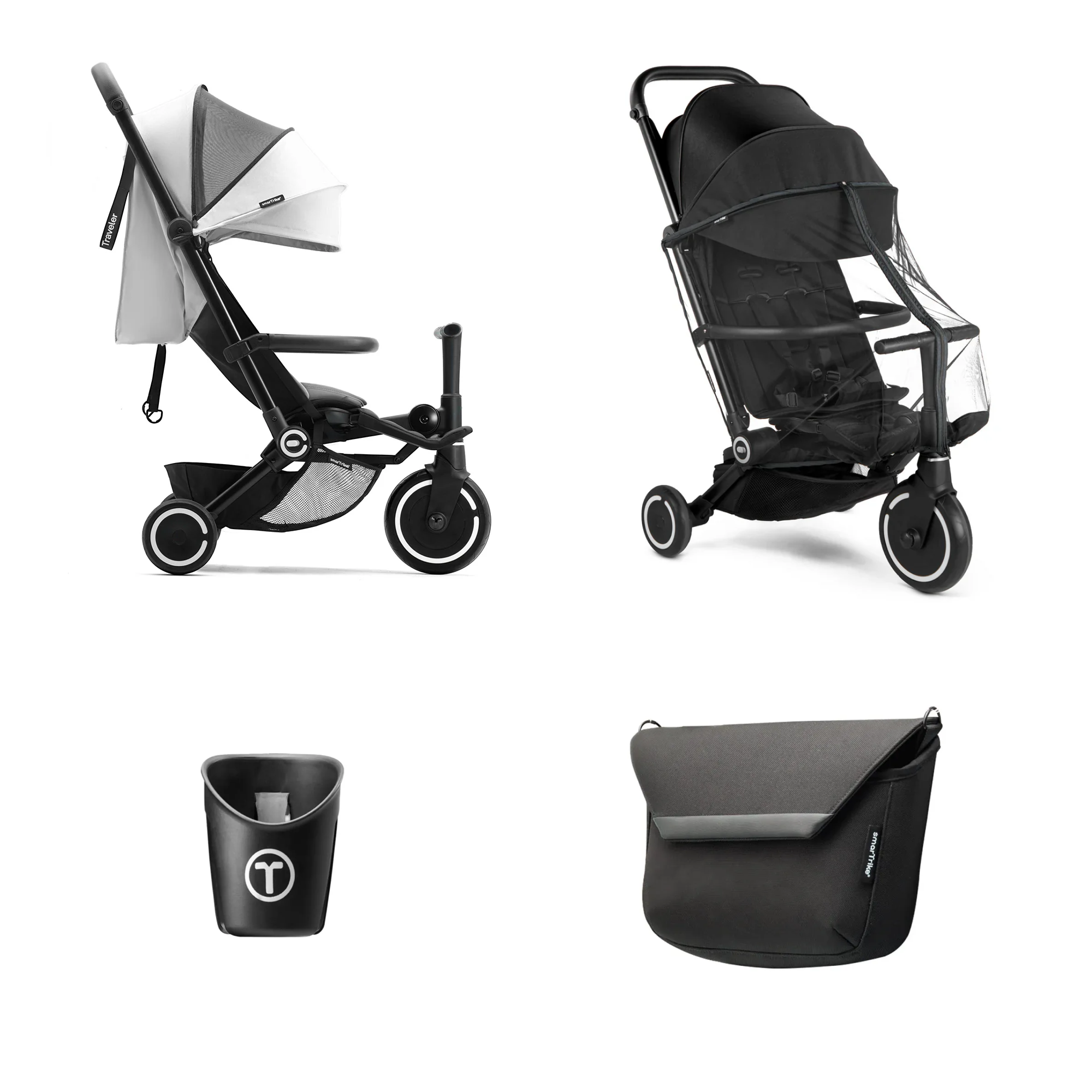 Product Image for Pachet promoțional - Tricicletă SmarTrike Xtend Traveler + accesorii, off white