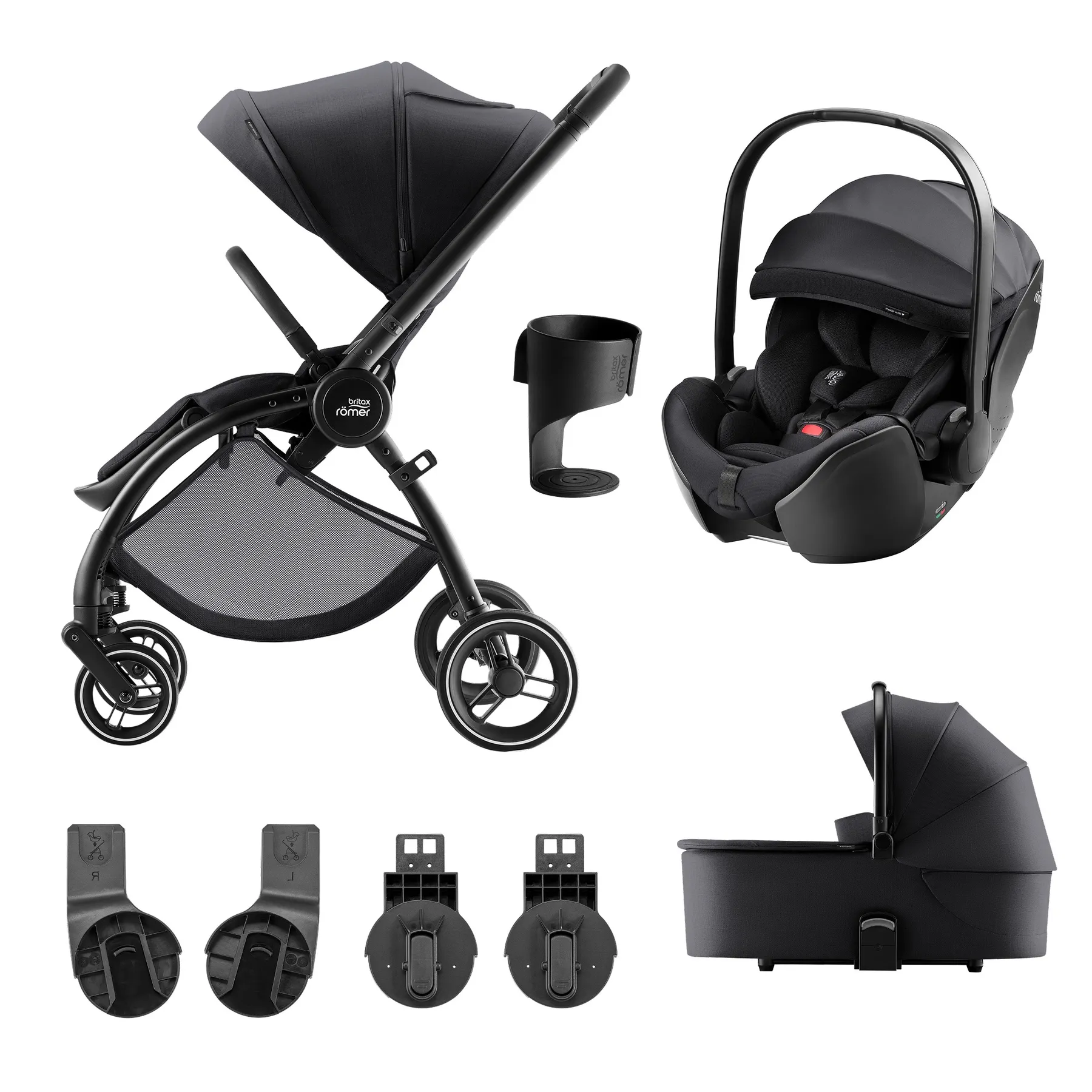 Pachet cărucior pentru copii, 3 în 1, Britax Römer Rio, Carbon Black - 1