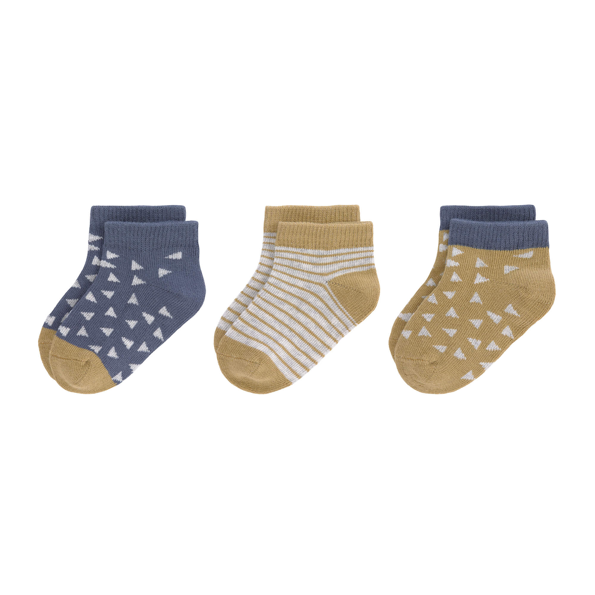 Product Image for Șosete scurte din bumbac organic, set 3 bucăți, curry blue