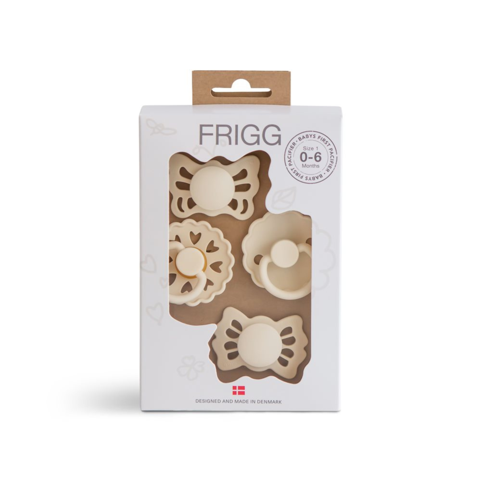 Product Image for Prima suzetă a bebelușului, set de 4 buc, FRIGG, floral heart - cream