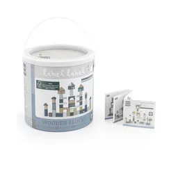 Fa építőkockák, 50 db-os készlet  - 1