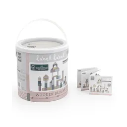 Cuburi de construcție din lemn, set de 50 bucăți - 1