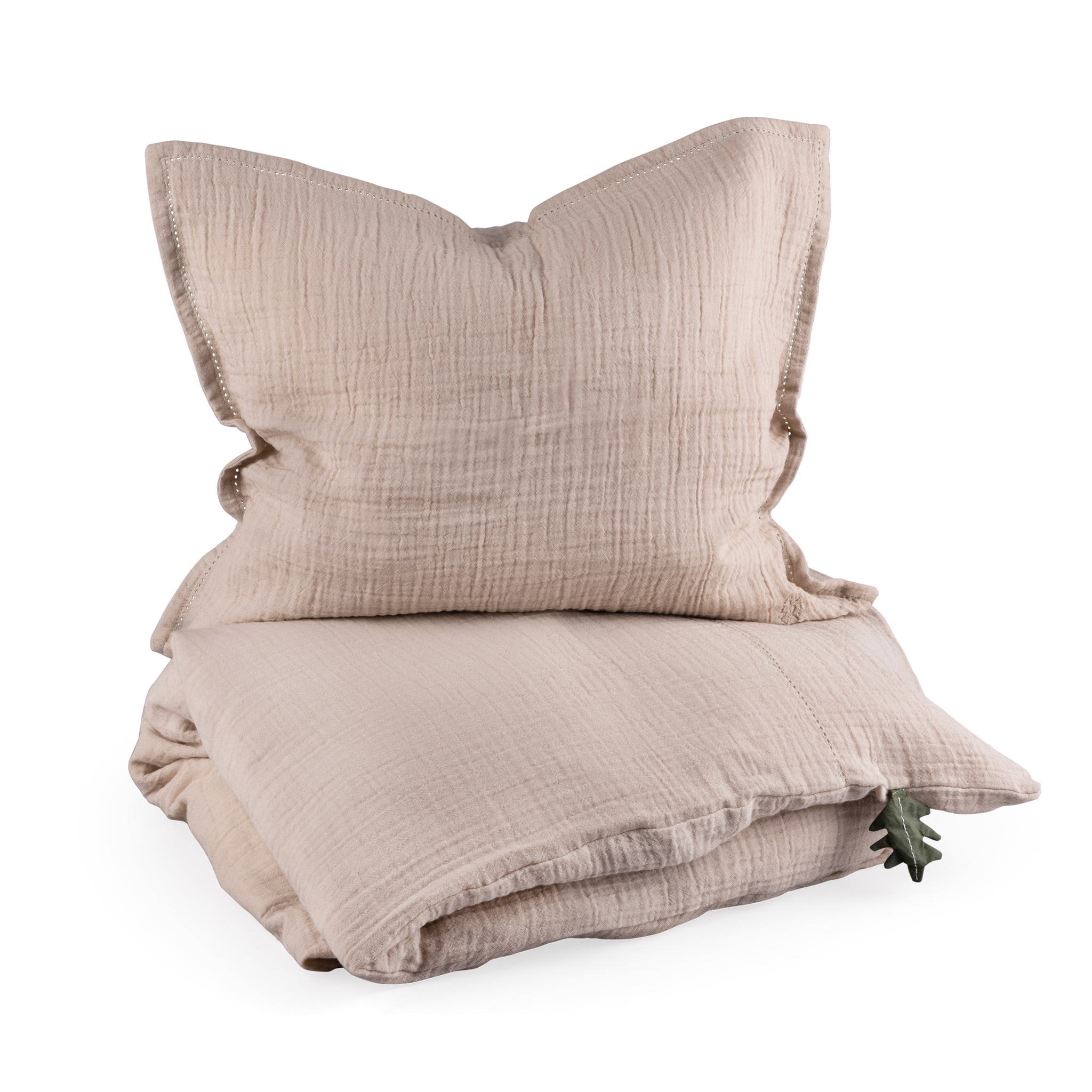 Product Image for Lenjerie de pat din muselină, 100 x 70 cm, seabreeze beige