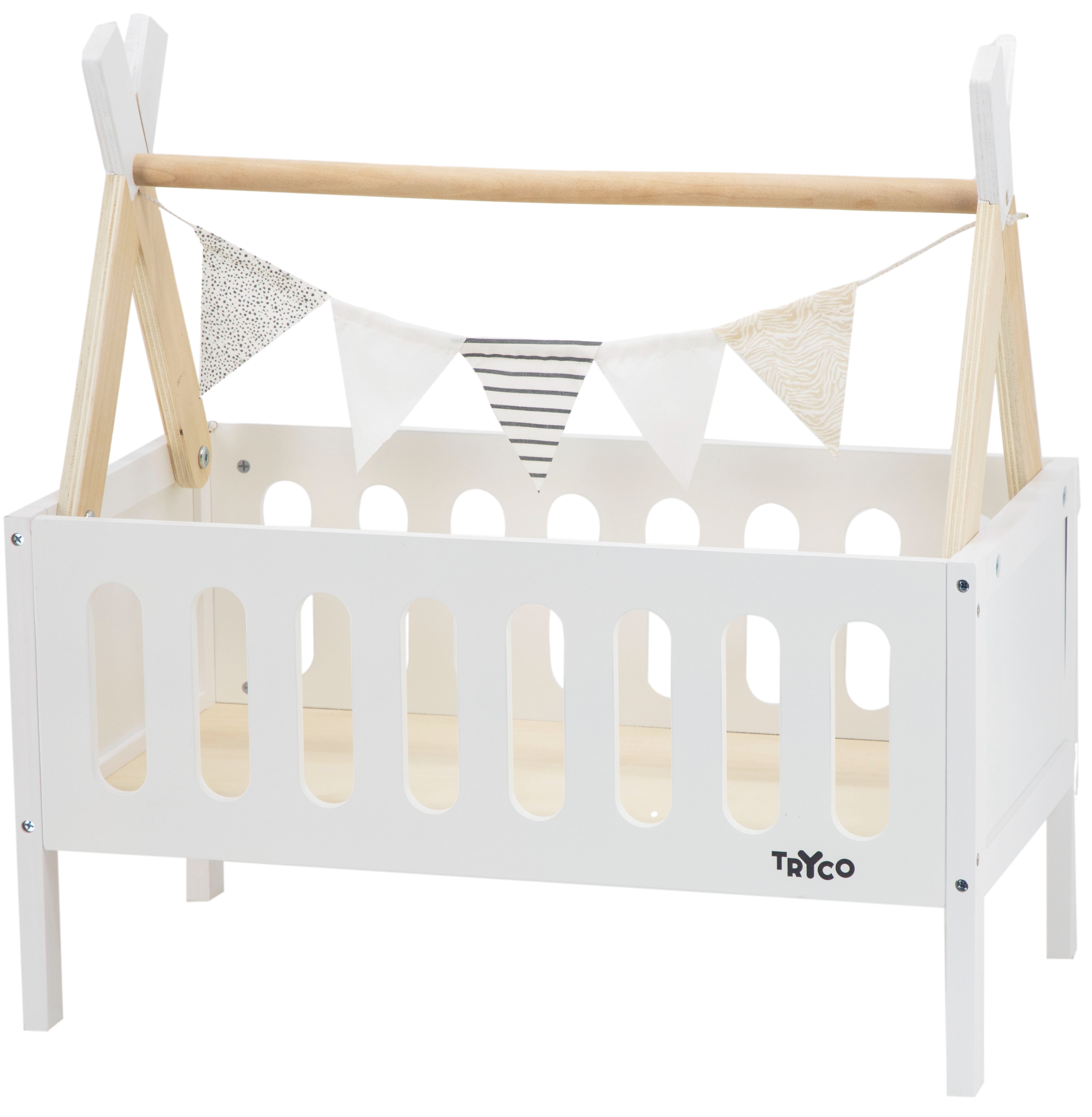 Product Image for Jucărie din lemn, Pătuț pentru păpuși