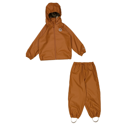 Product Image for Costum din material impermeabil fără bretele, pentru ploaie, set din 2 piese, clay