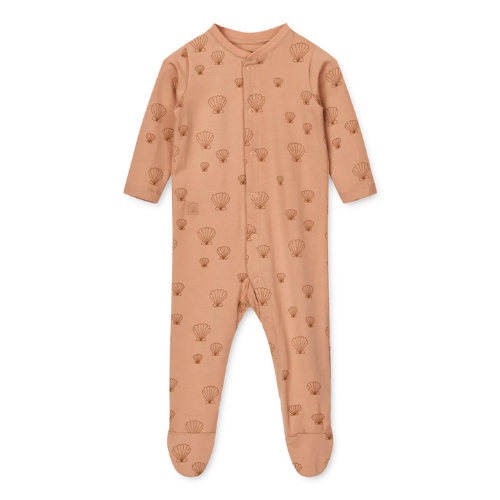 Product Image for Pijama din bumbac organic, sea shell / pale tuscany