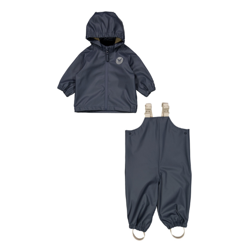 Product Image for Costum din material impermeabil cu bretele, pentru ploaie, set din 2 piese, ink