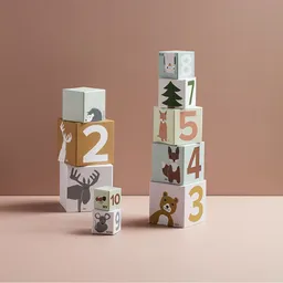 Cuburi stivuibile din carton, 1-10 - 2