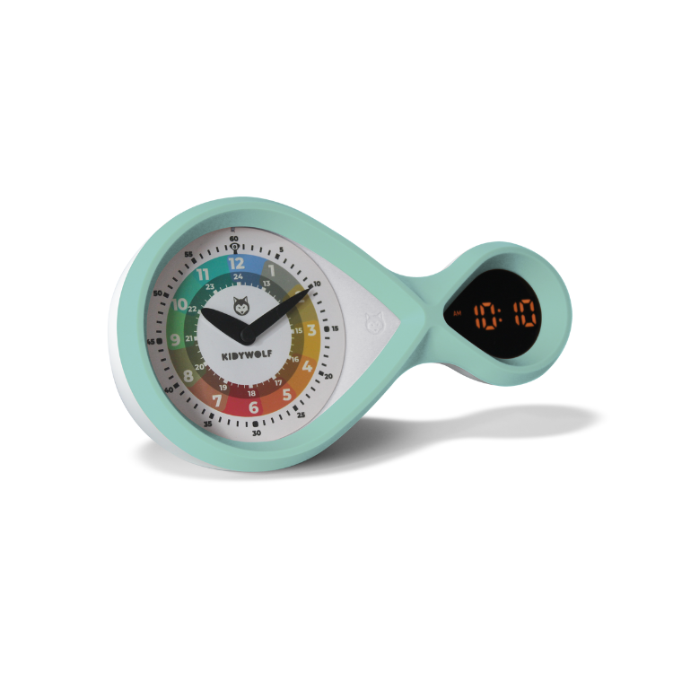 Product Image for Ceas cu alarmă educațional, încărcare USB-C, KIDYALARM, green