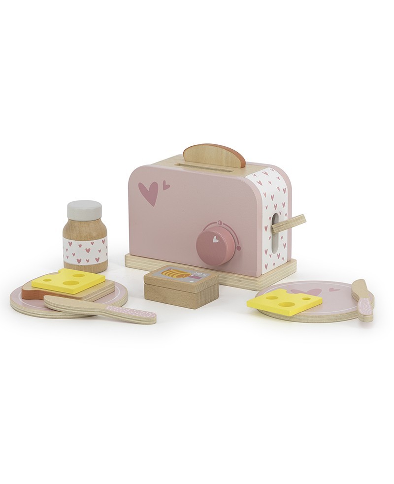 Product Image for Jucărie din lemn, Toaster, pink