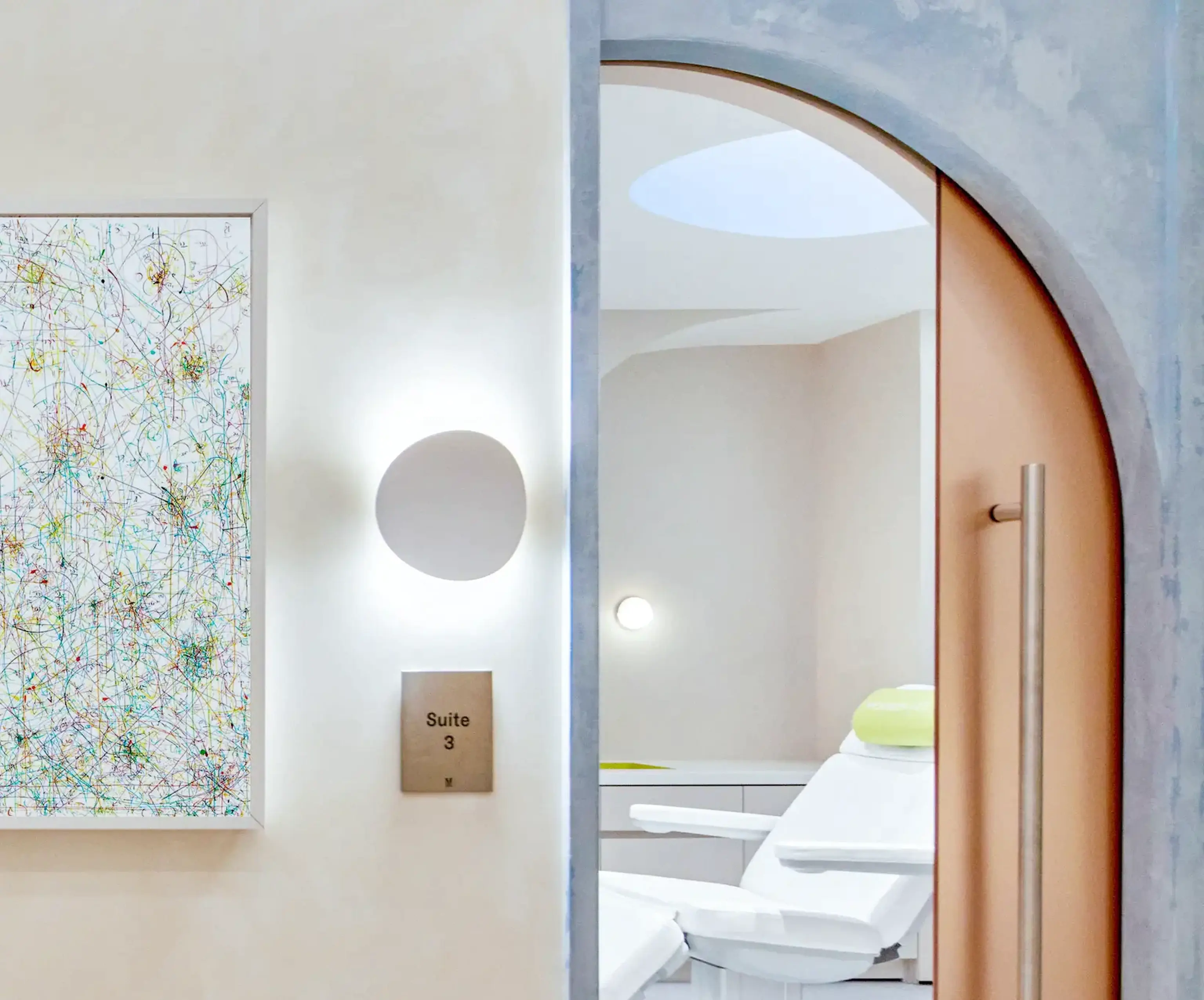 Clean, professional medical spa treatment room with neutral tones at Modern Age Upper East Side in Long Island
