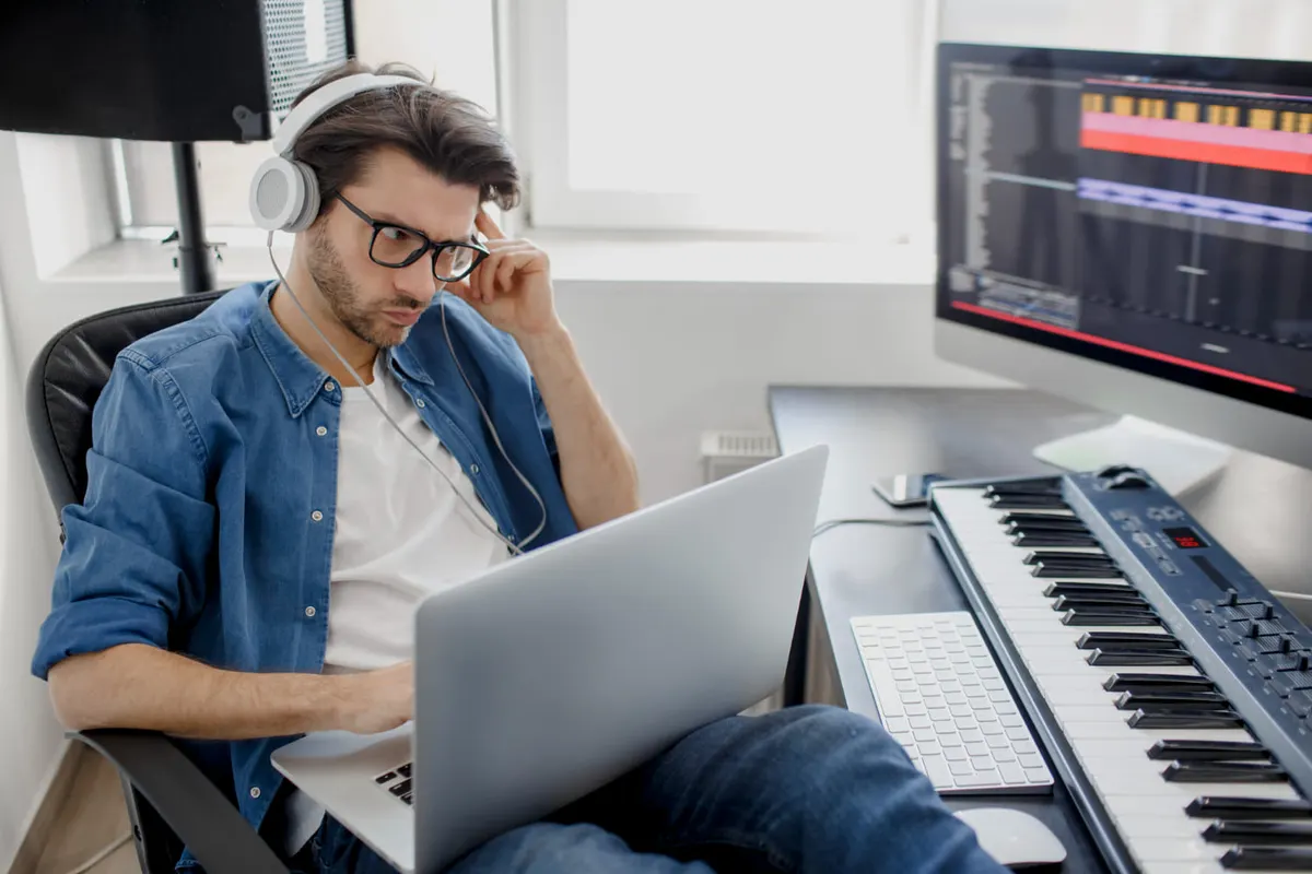 man with laptop