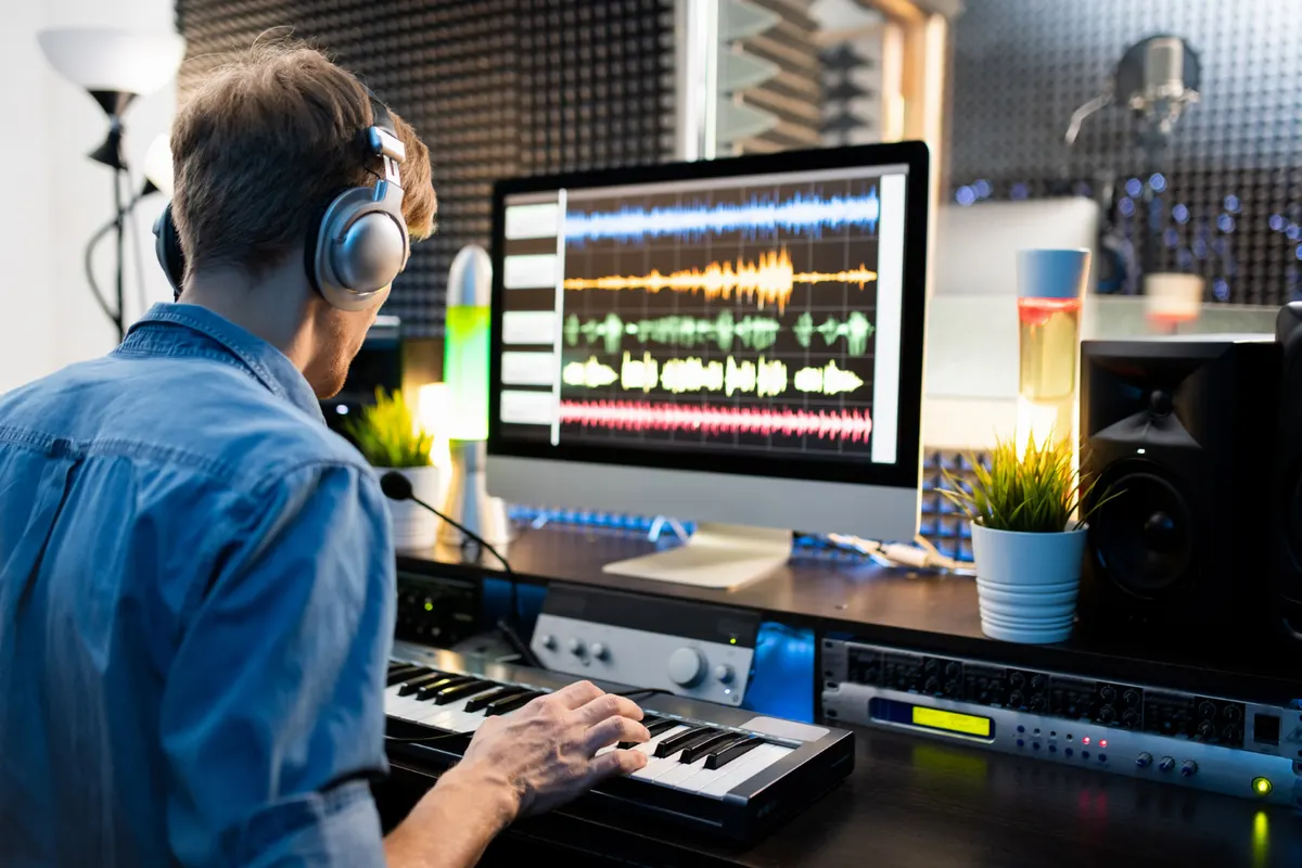 screen with music tracks