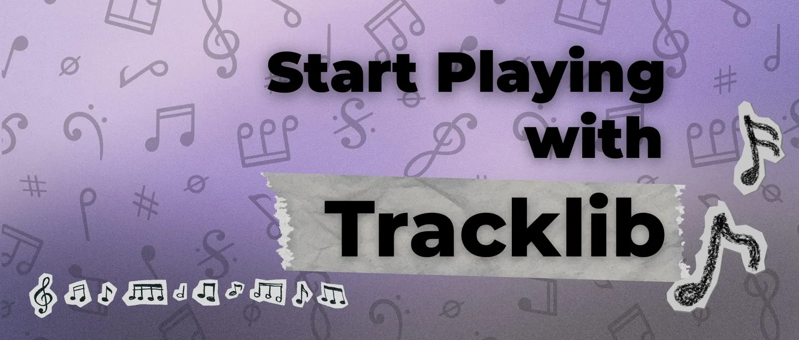 Music symbols pattern Tracklib banner