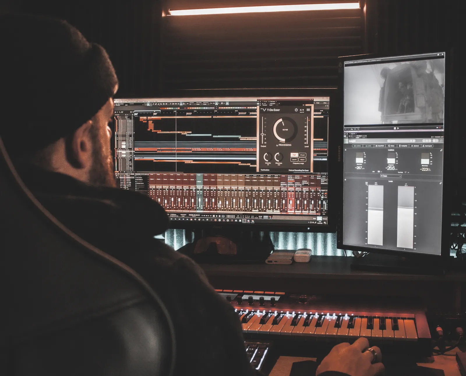 Hip hop producer working with music making software and DAWs