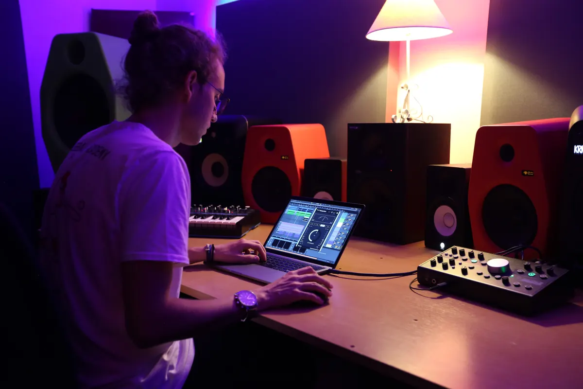 practice in a home recording studio