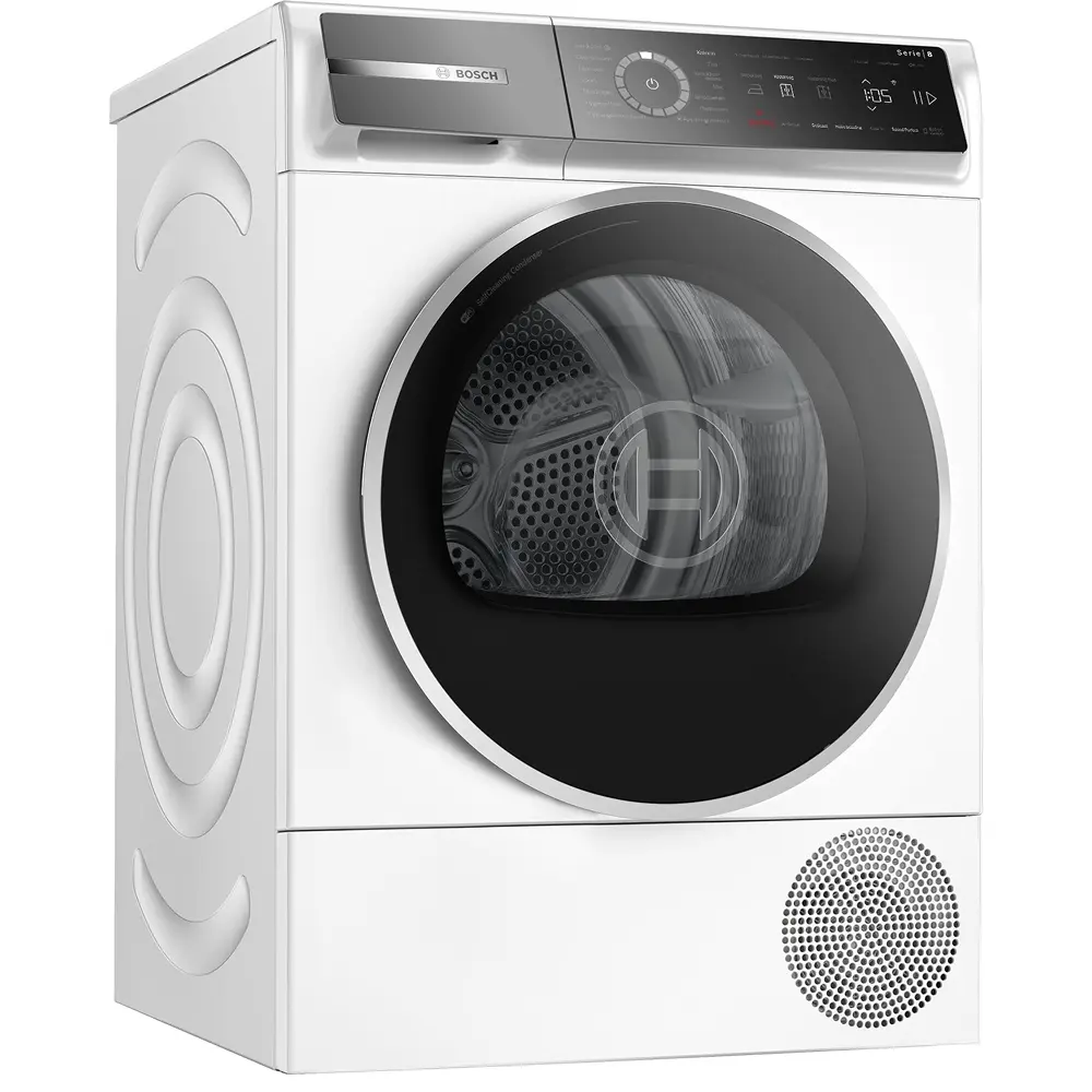 Front of dryer with closed door.