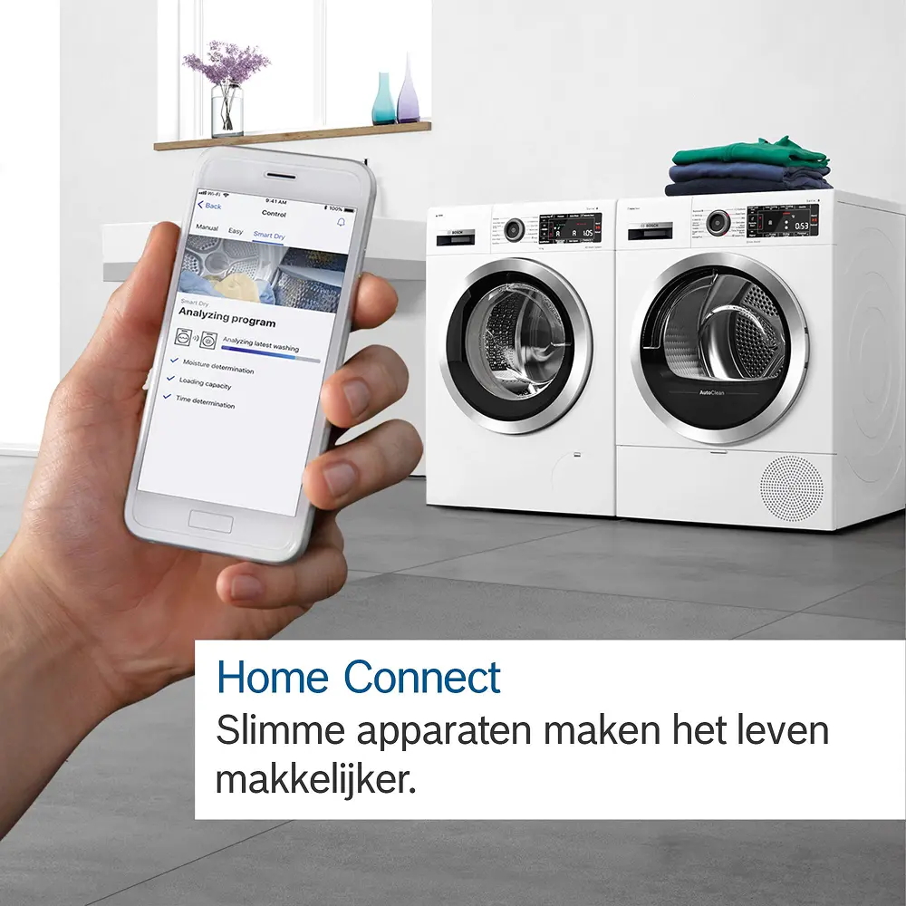 Dryer with Home connect.