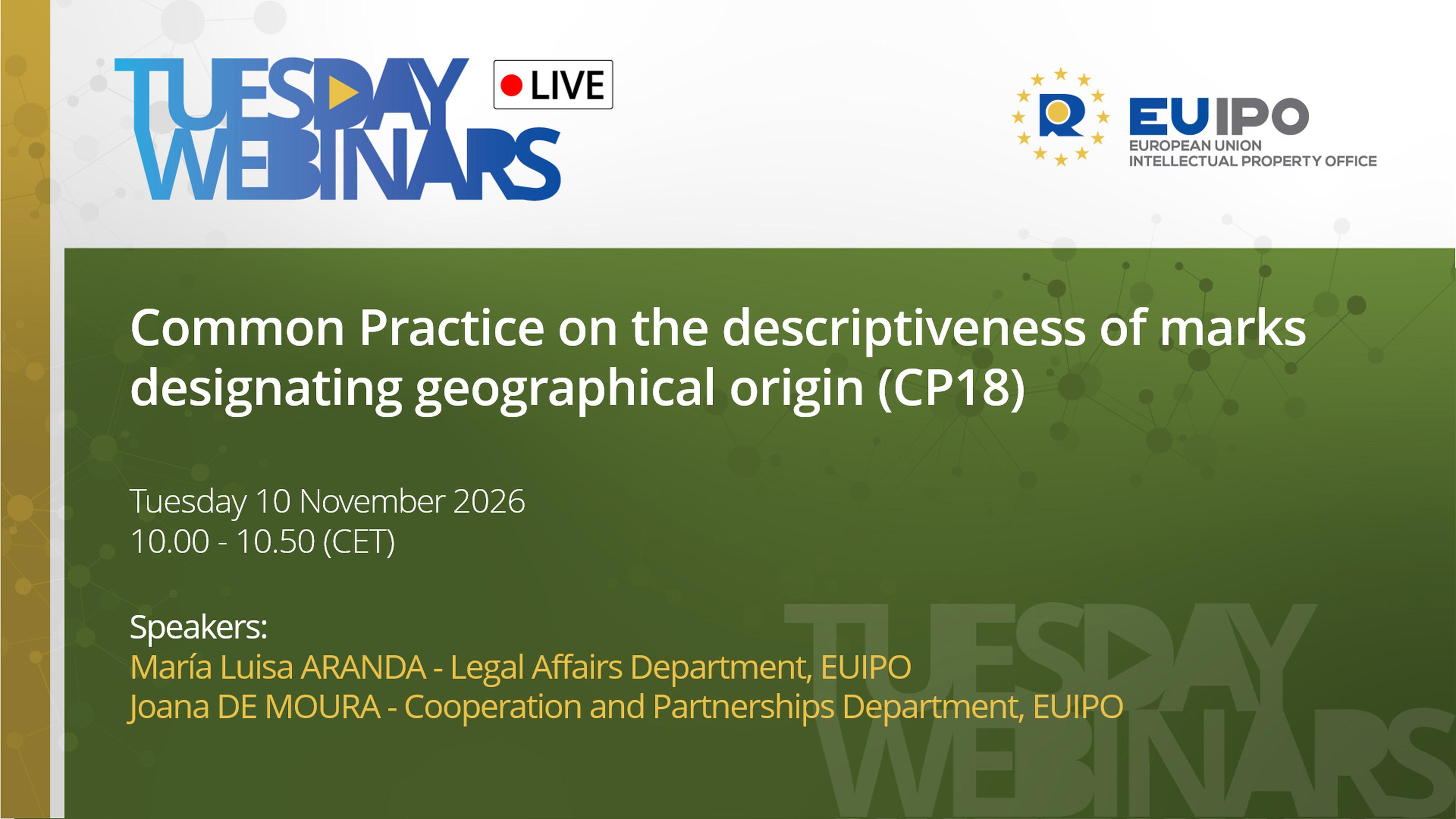 Tuesday Webinars November 2026 - EUIPO