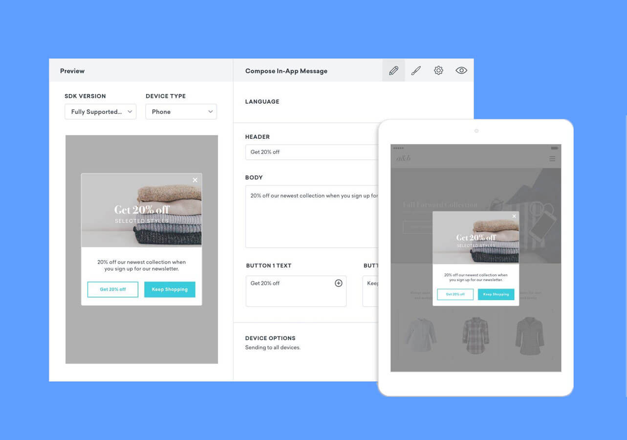 Using Braze together with Talon.One Screenshot of Braze campaign setup