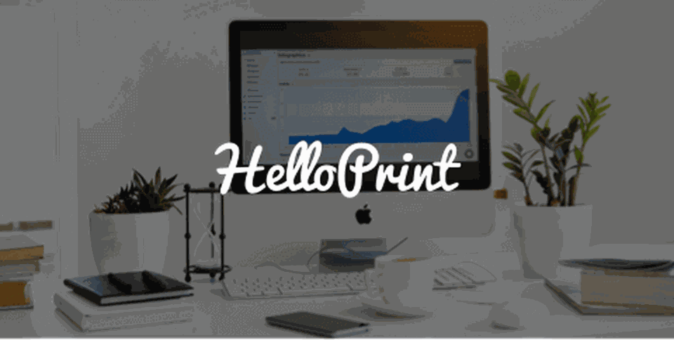 Helloprint customer page header/card