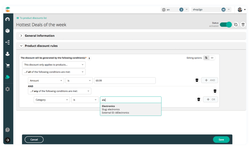Setting up campaigns in commercetools commercetools setup screen