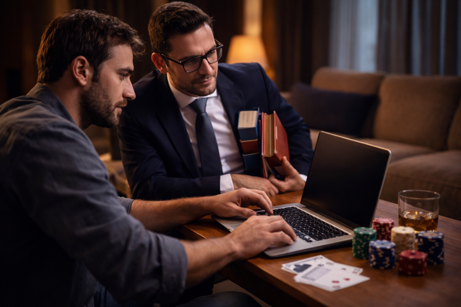 Man speelt online bij een online casino en zijn advocaat kijkt mee