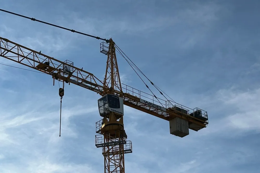 Tower crane against the sky